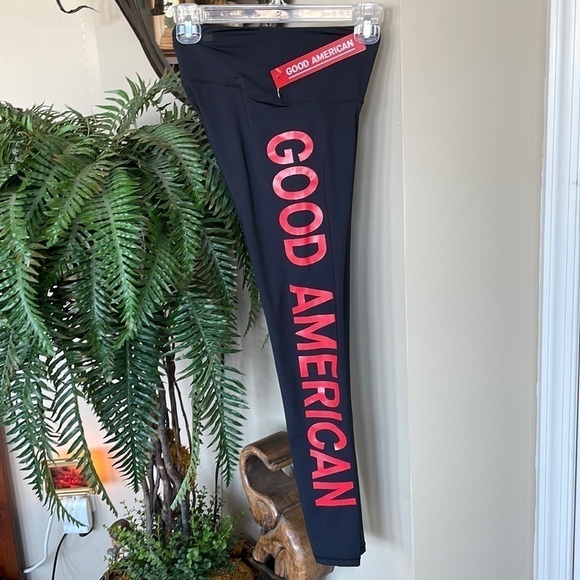 Brand New Good American Performance Black w/ Red Stretch Compression Leggings - Picture 15 of 15